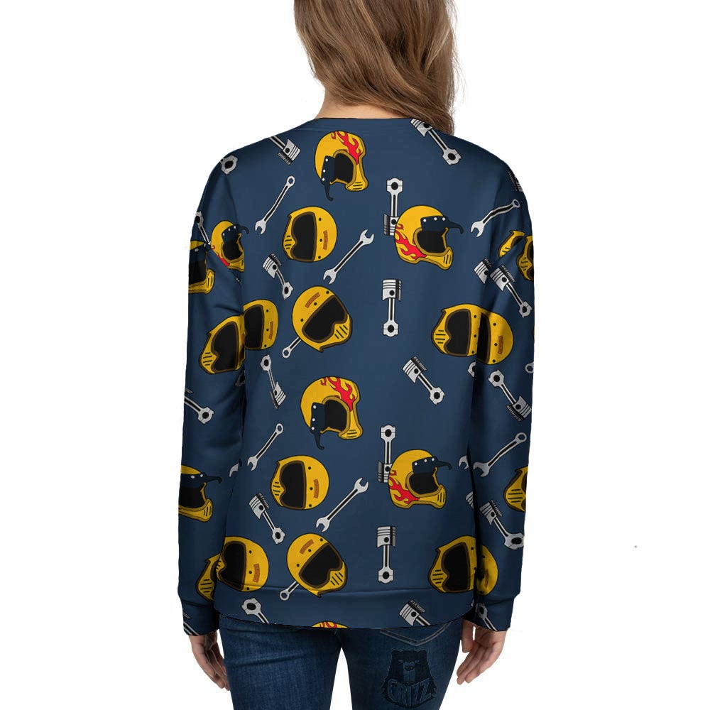 Equipment Motorcycle Print Pattern Women's Sweatshirt-grizzshop