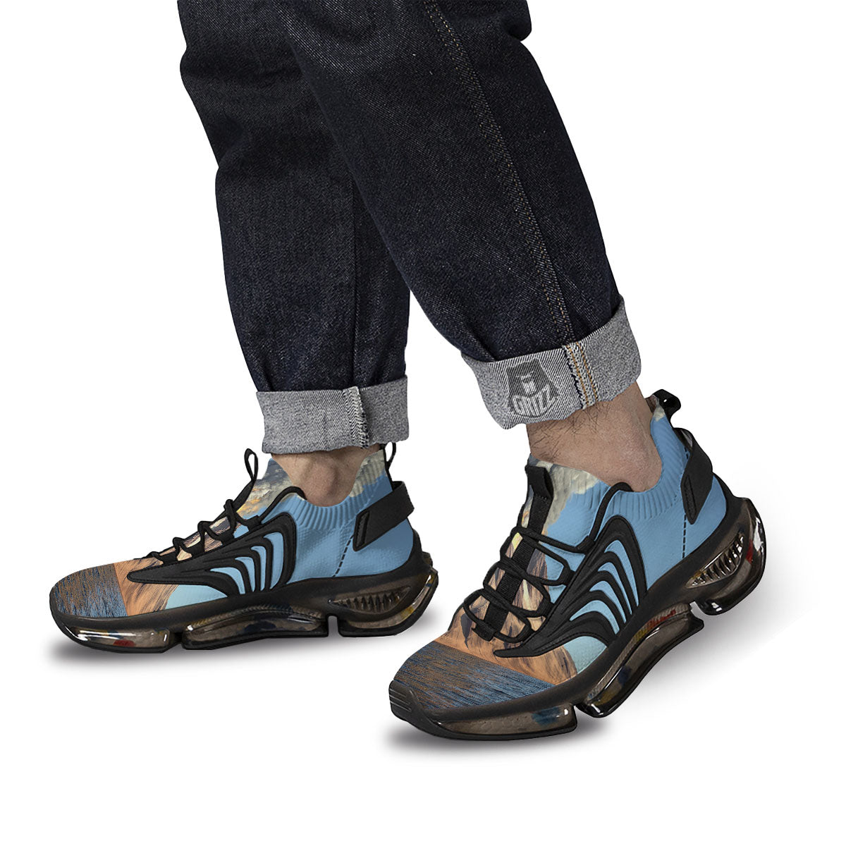 Eruption Volcano Print Black Gym Shoes-grizzshop