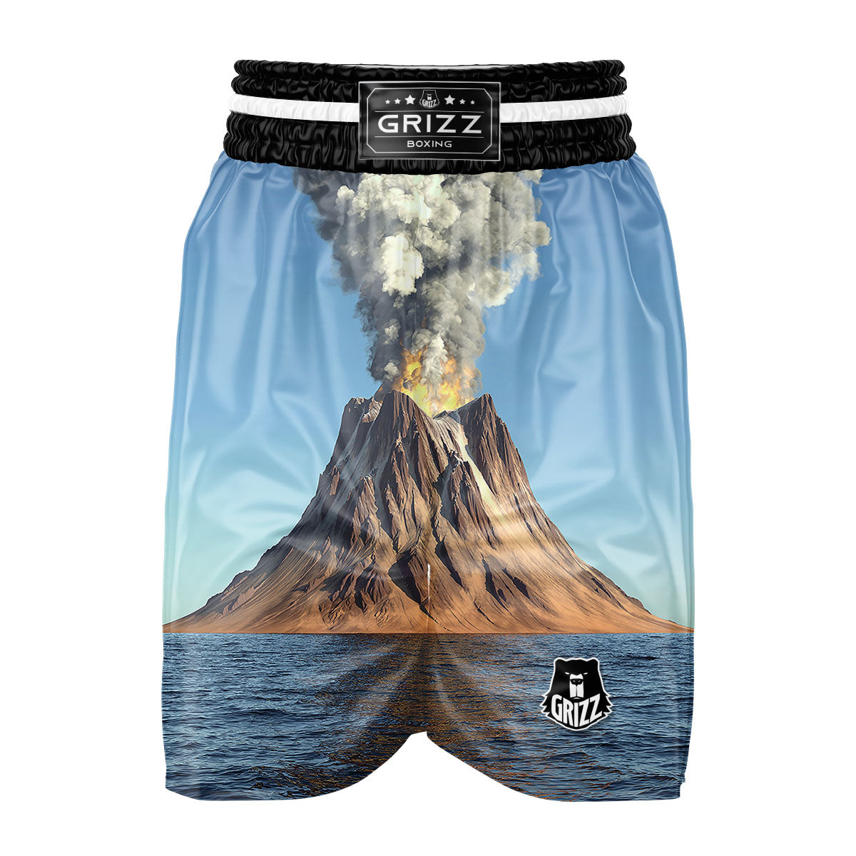 Eruption Volcano Print Boxing Shorts-grizzshop