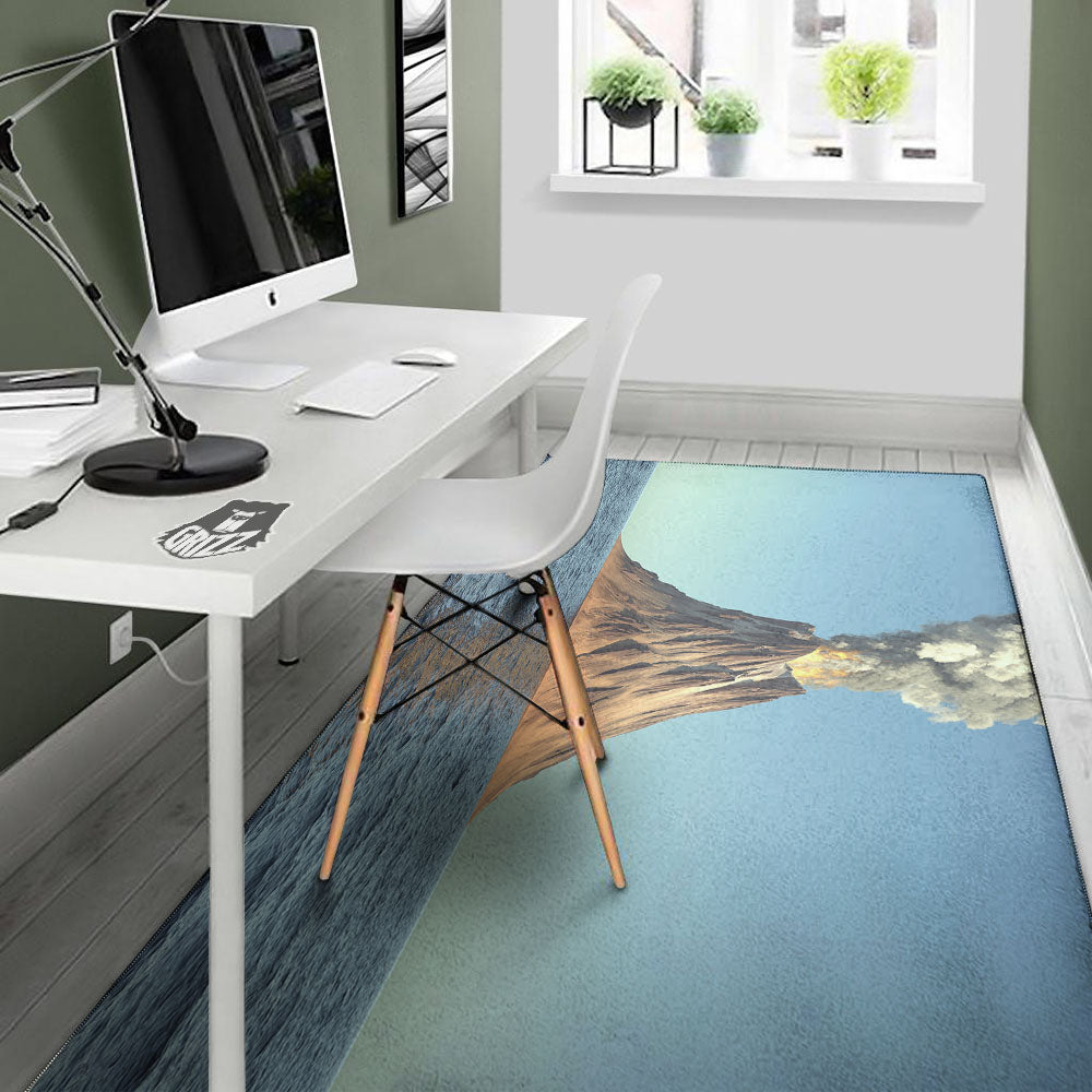 Eruption Volcano Print Floor Mat-grizzshop