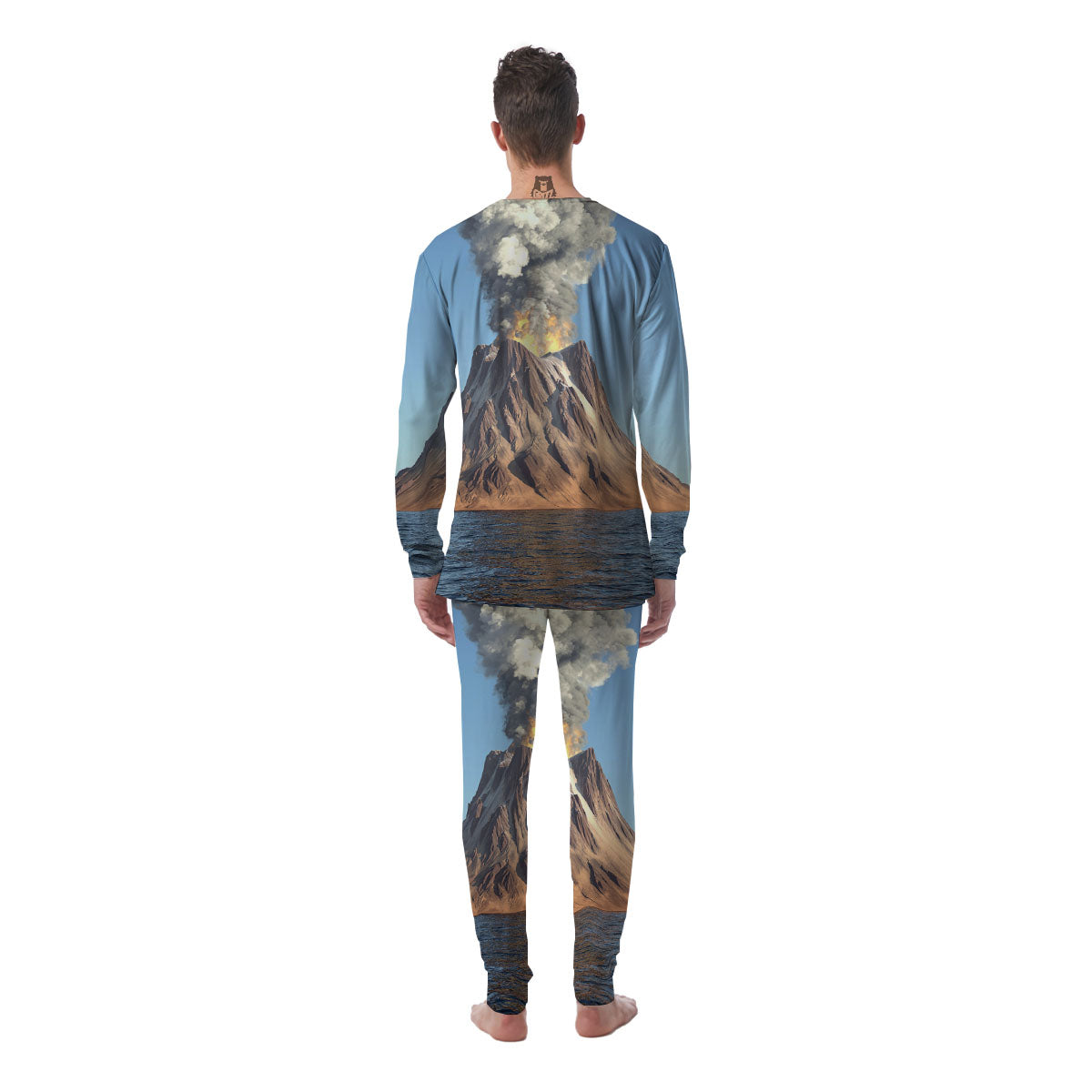 Eruption Volcano Print Men's Pajamas-grizzshop