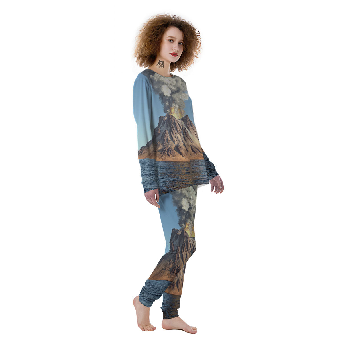 Eruption Volcano Print Women's Pajamas-grizzshop