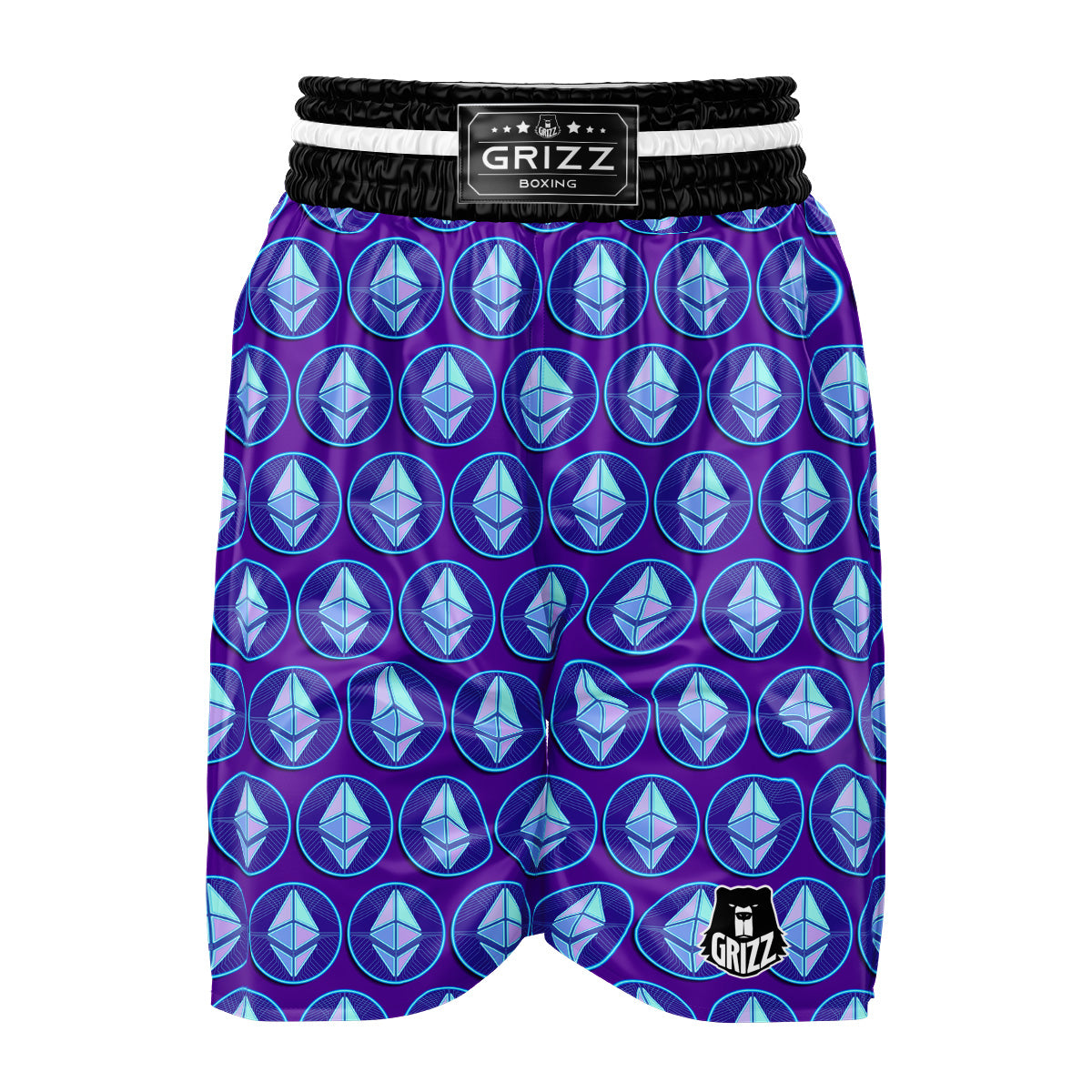Ethereum Cryptocurrency Print Pattern Boxing Shorts-grizzshop