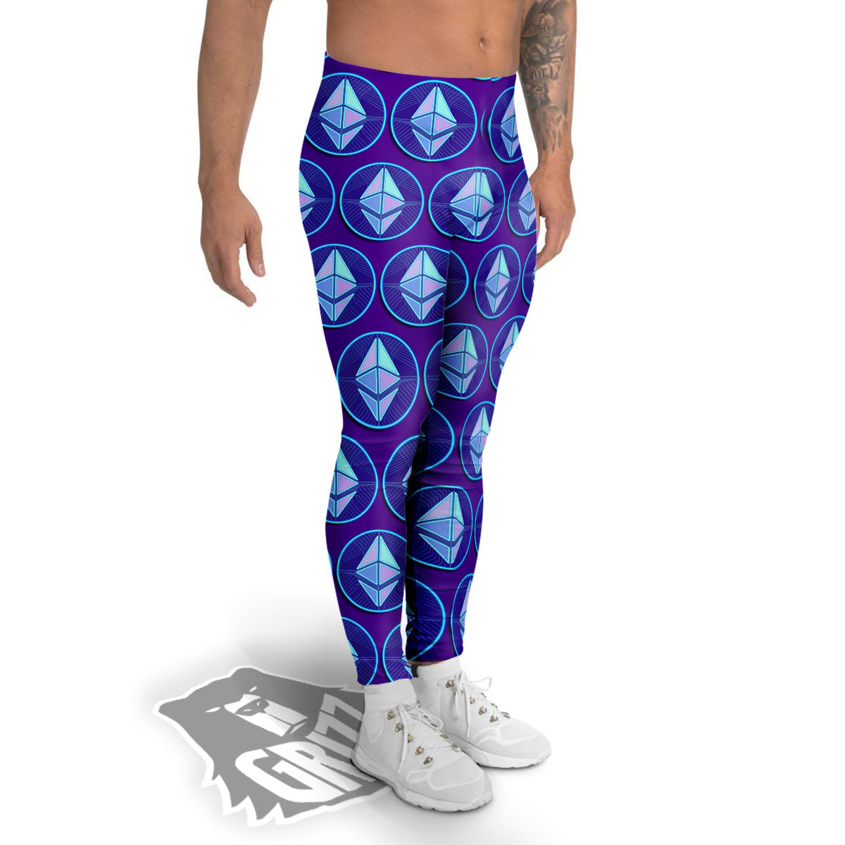 Ethereum Cryptocurrency Print Pattern Men's Leggings-grizzshop