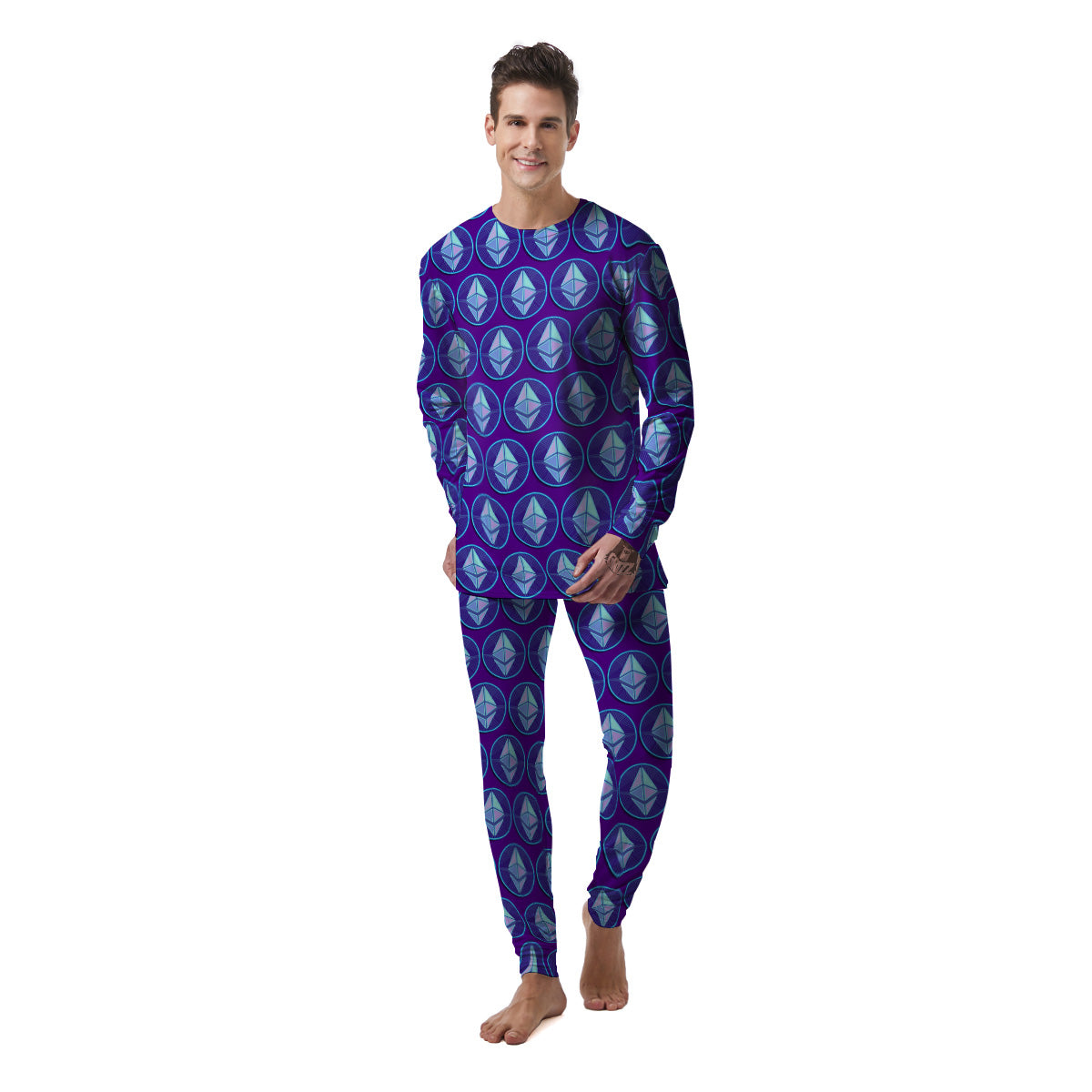 Ethereum Cryptocurrency Print Pattern Men's Pajamas-grizzshop