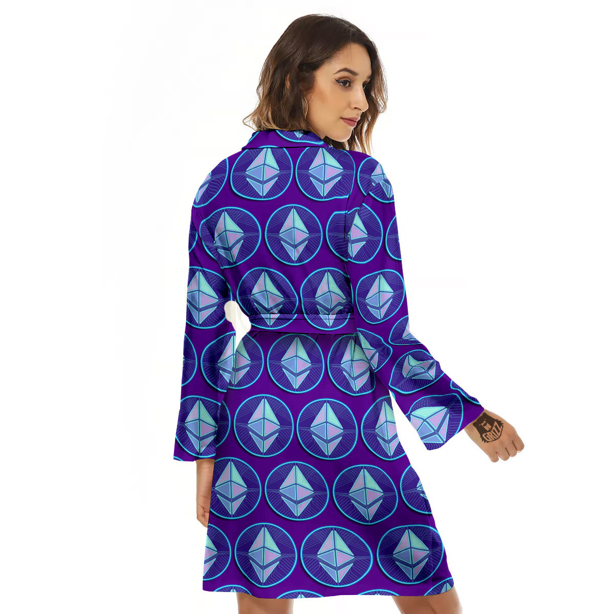Ethereum Cryptocurrency Print Pattern Women's Robe-grizzshop