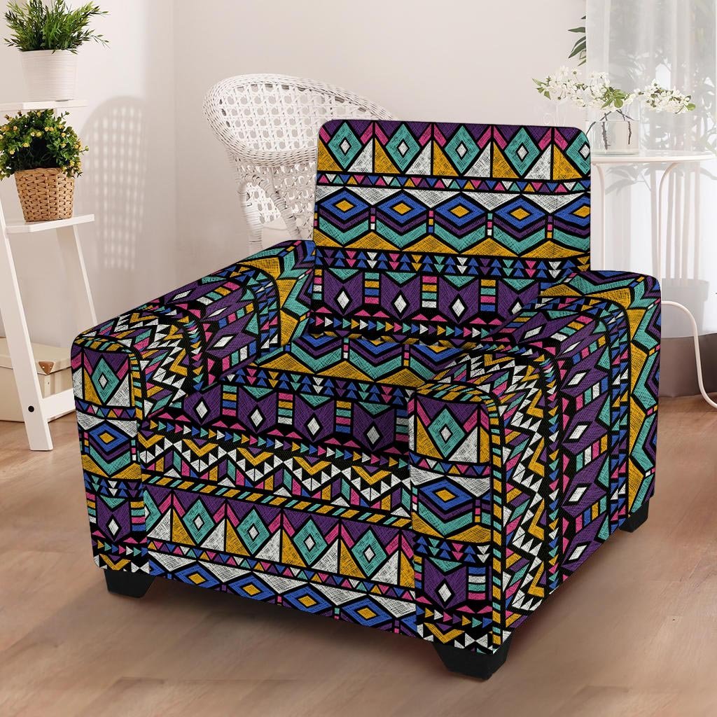 Ethic Aztec Geometric Art Print Armchair Cover-grizzshop