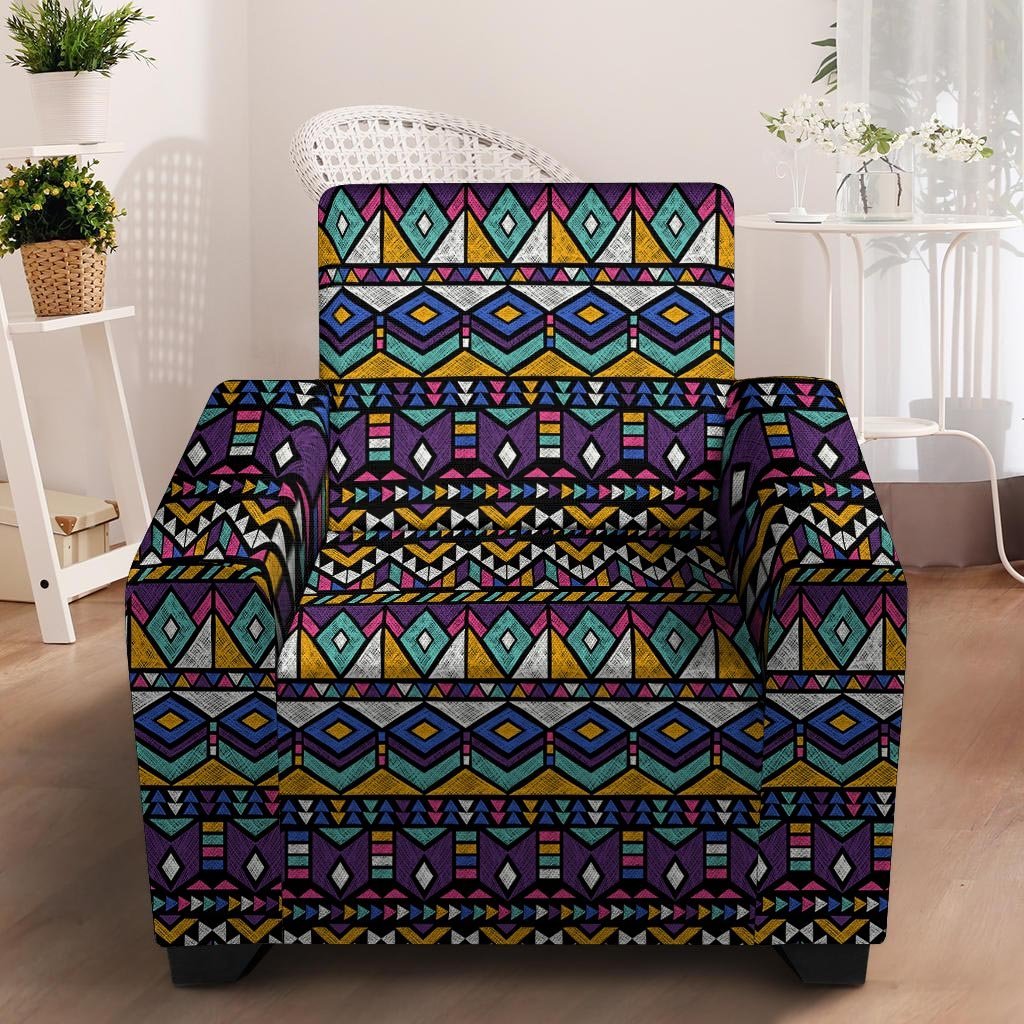 Ethic Aztec Geometric Art Print Armchair Cover-grizzshop