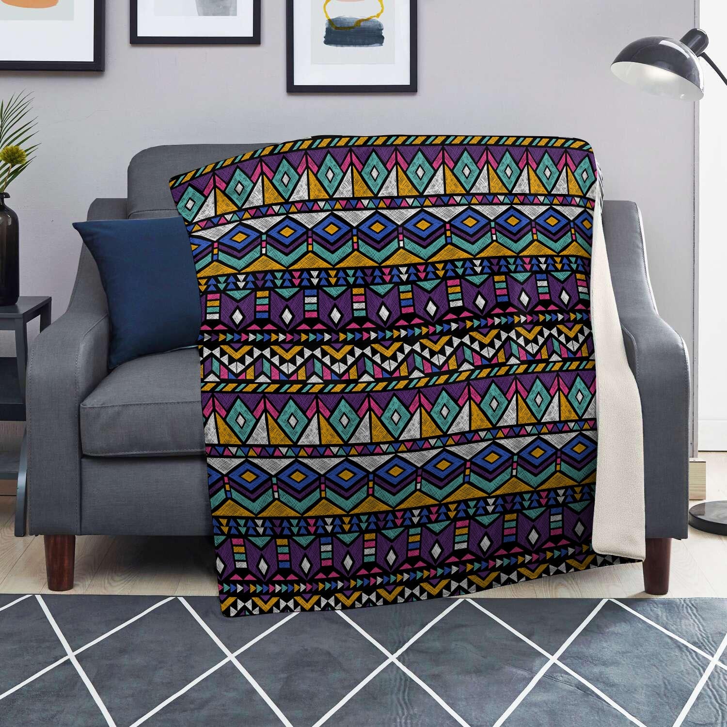 Ethic Aztec Geometric Art Print Blanket-grizzshop