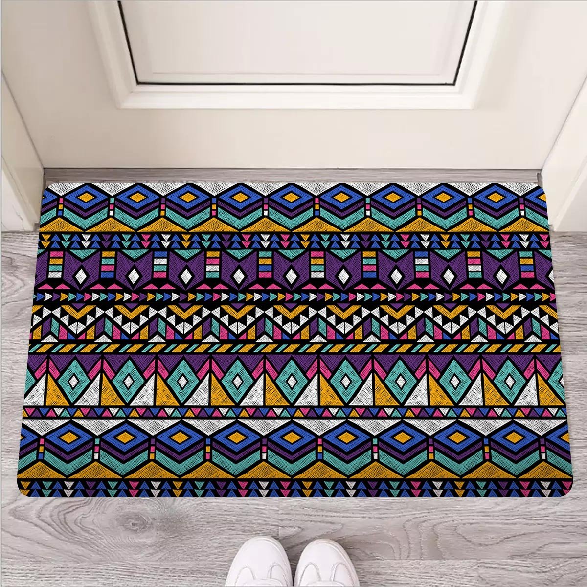 Ethic Aztec Geometric Art Print Door Mat-grizzshop