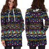 Ethic Aztec Geometric Art Print Hoodie Dress-grizzshop