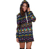 Ethic Aztec Geometric Art Print Hoodie Dress-grizzshop