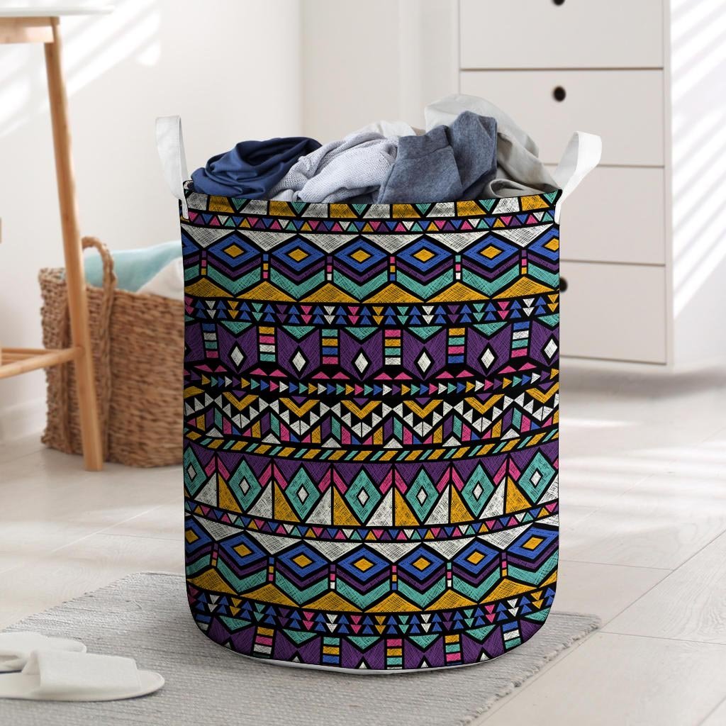 Ethic Aztec Geometric Art Print Laundry Basket-grizzshop