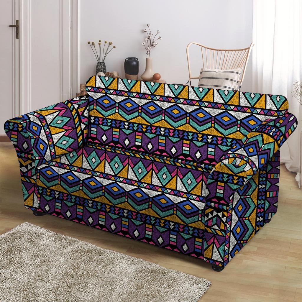 Ethic Aztec Geometric Art Print Loveseat Cover-grizzshop