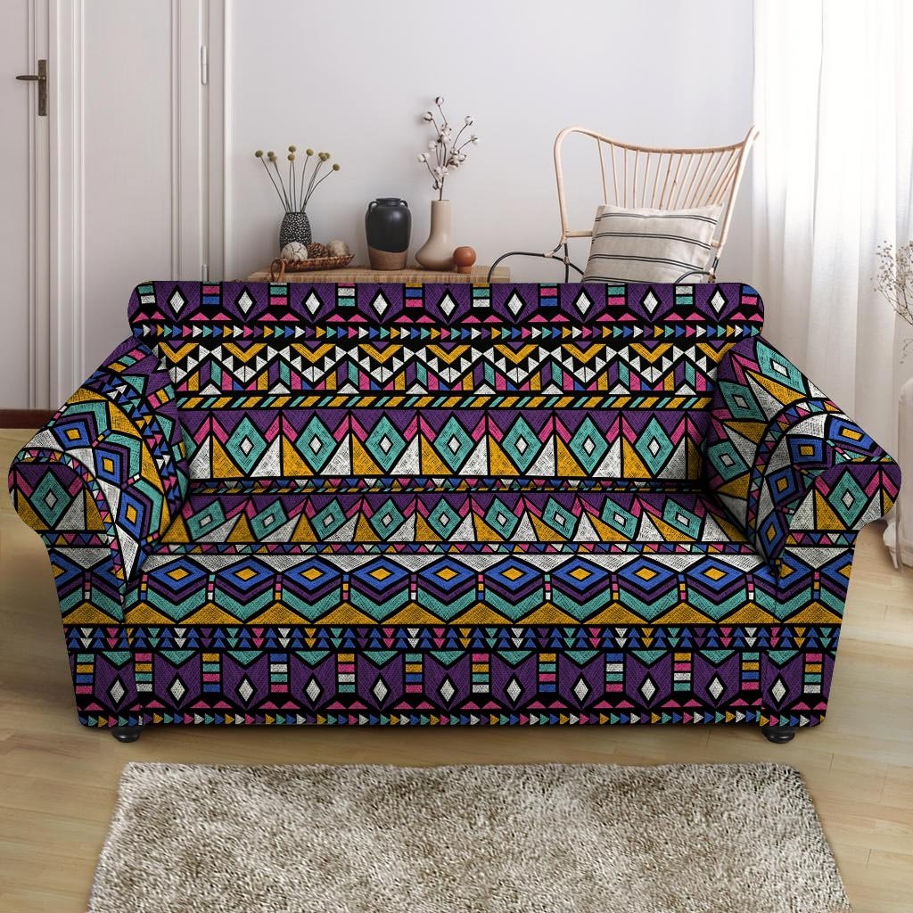 Ethic Aztec Geometric Art Print Loveseat Cover-grizzshop