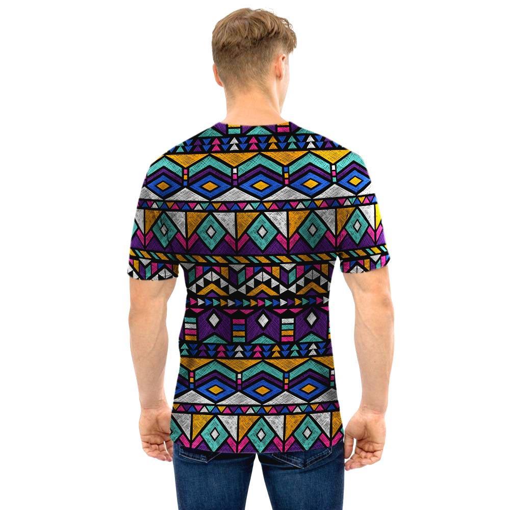 Ethic Aztec Geometric Art Print Men T Shirt-grizzshop