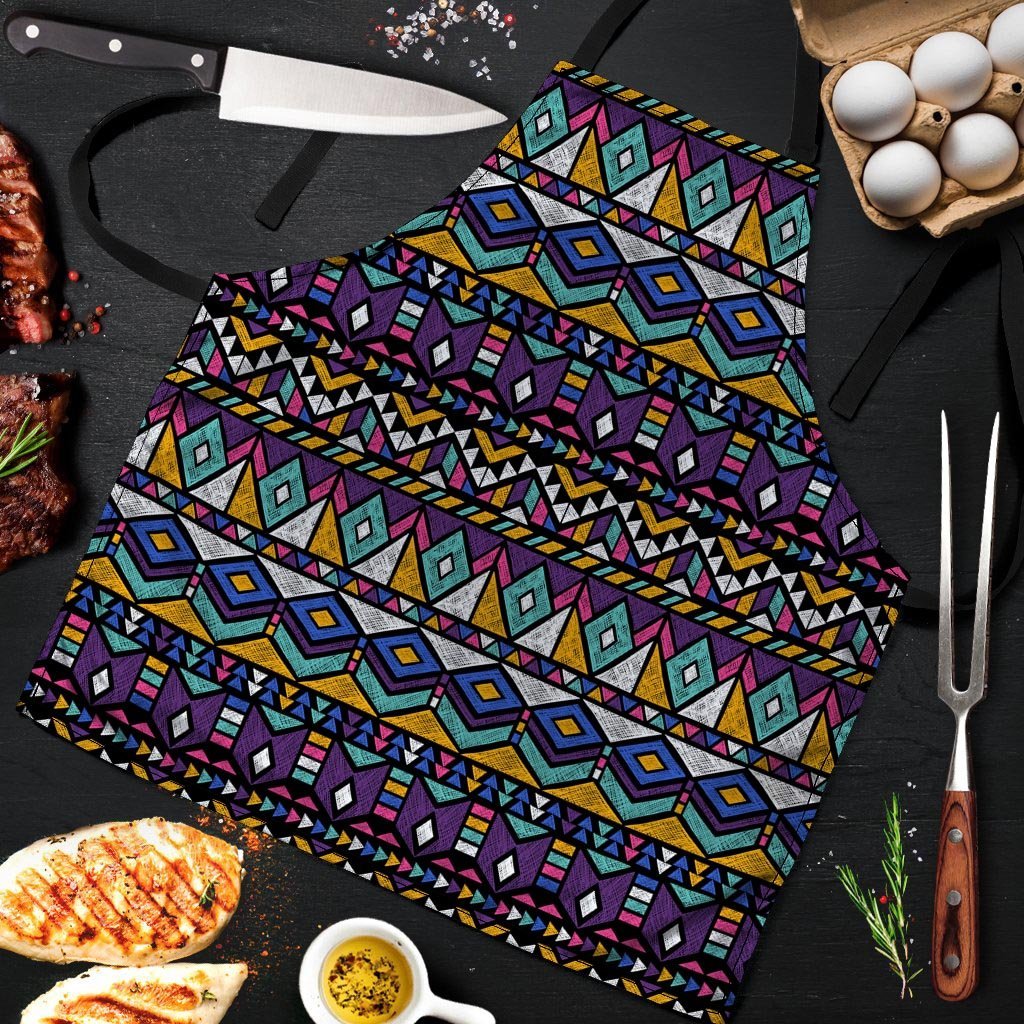 Ethic Aztec Geometric Art Print Men's Apron-grizzshop