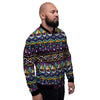 Ethic Aztec Geometric Art Print Men's Bomber Jacket-grizzshop