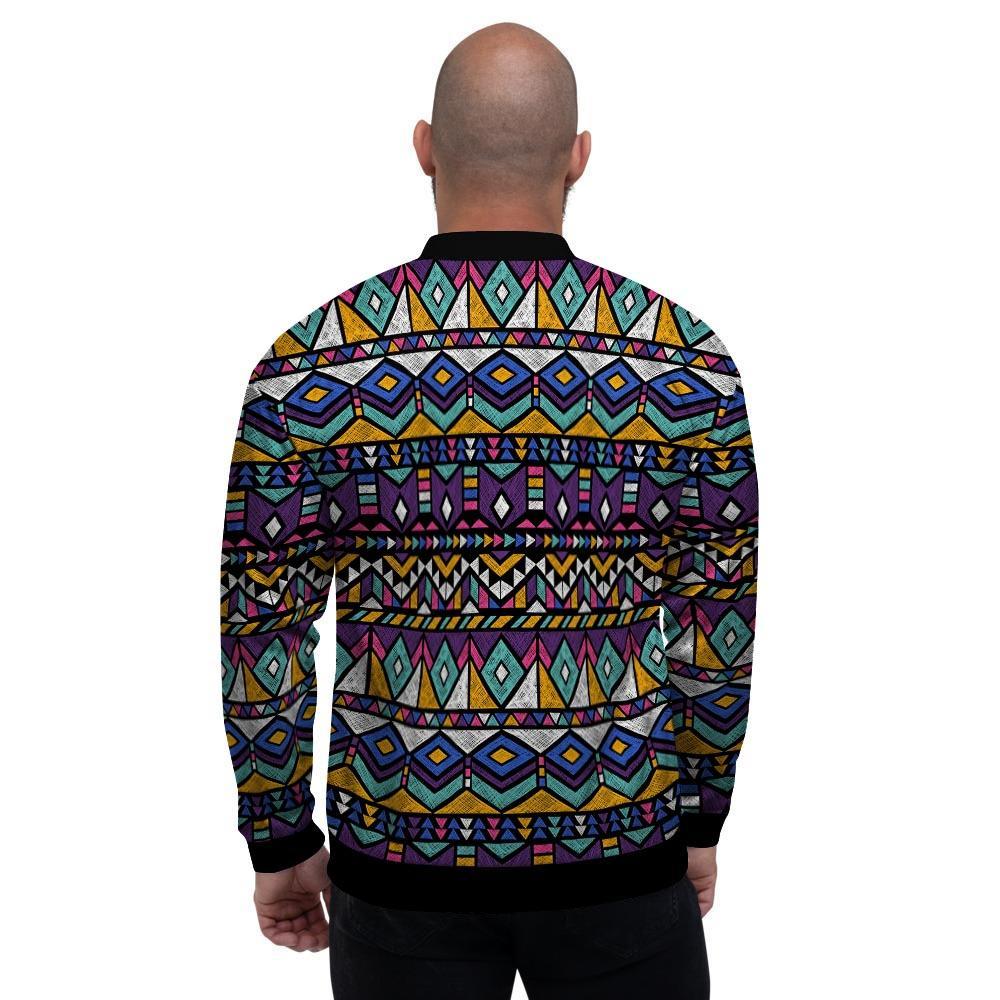 Ethic Aztec Geometric Art Print Men's Bomber Jacket-grizzshop