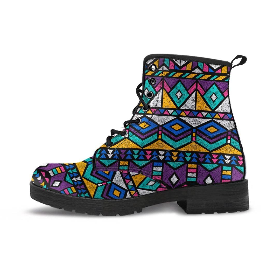 Ethic Aztec Geometric Art Print Men's Boots-grizzshop