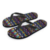 Ethic Aztec Geometric Art Print Men's Flip Flops-grizzshop