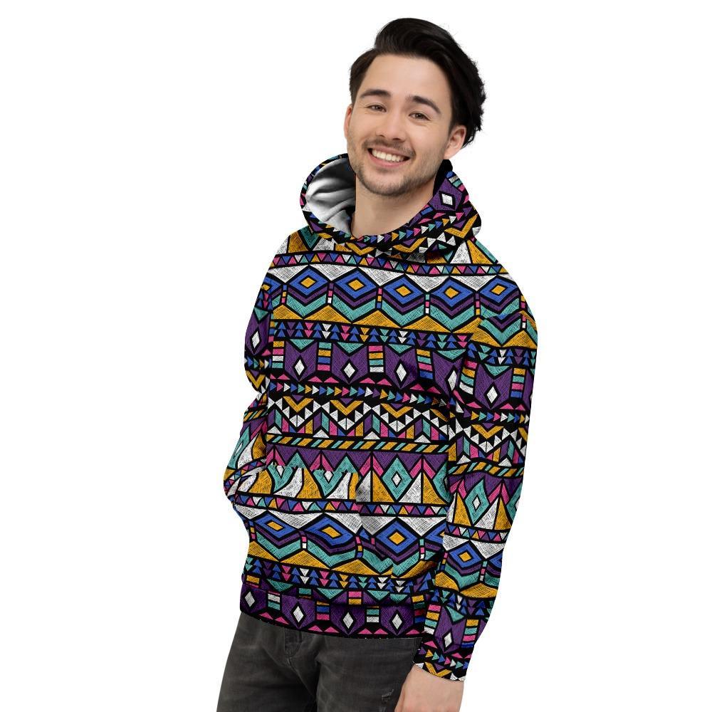 Ethic Aztec Geometric Art Print Men's Hoodie-grizzshop