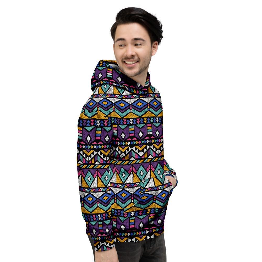 Ethic Aztec Geometric Art Print Men's Hoodie-grizzshop