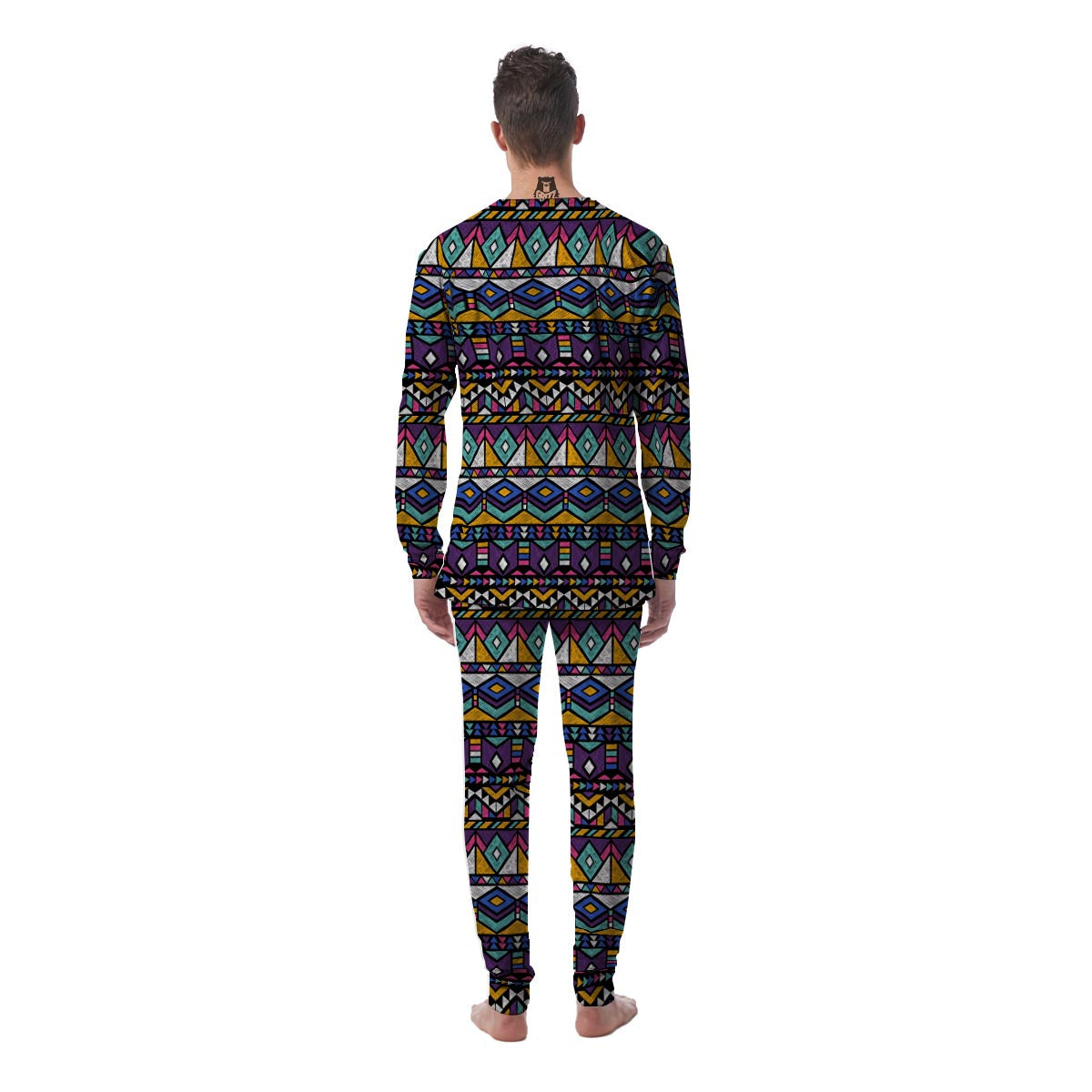 Ethic Aztec Geometric Art Print Men's Pajamas-grizzshop