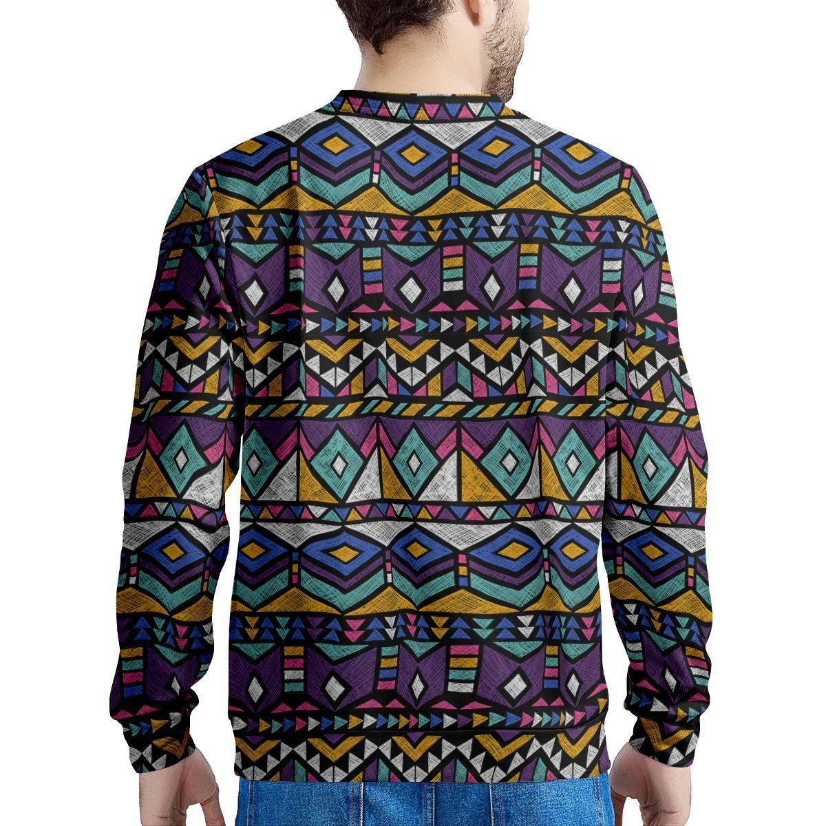 Ethic Aztec Geometric Art Print Men's Sweatshirt-grizzshop