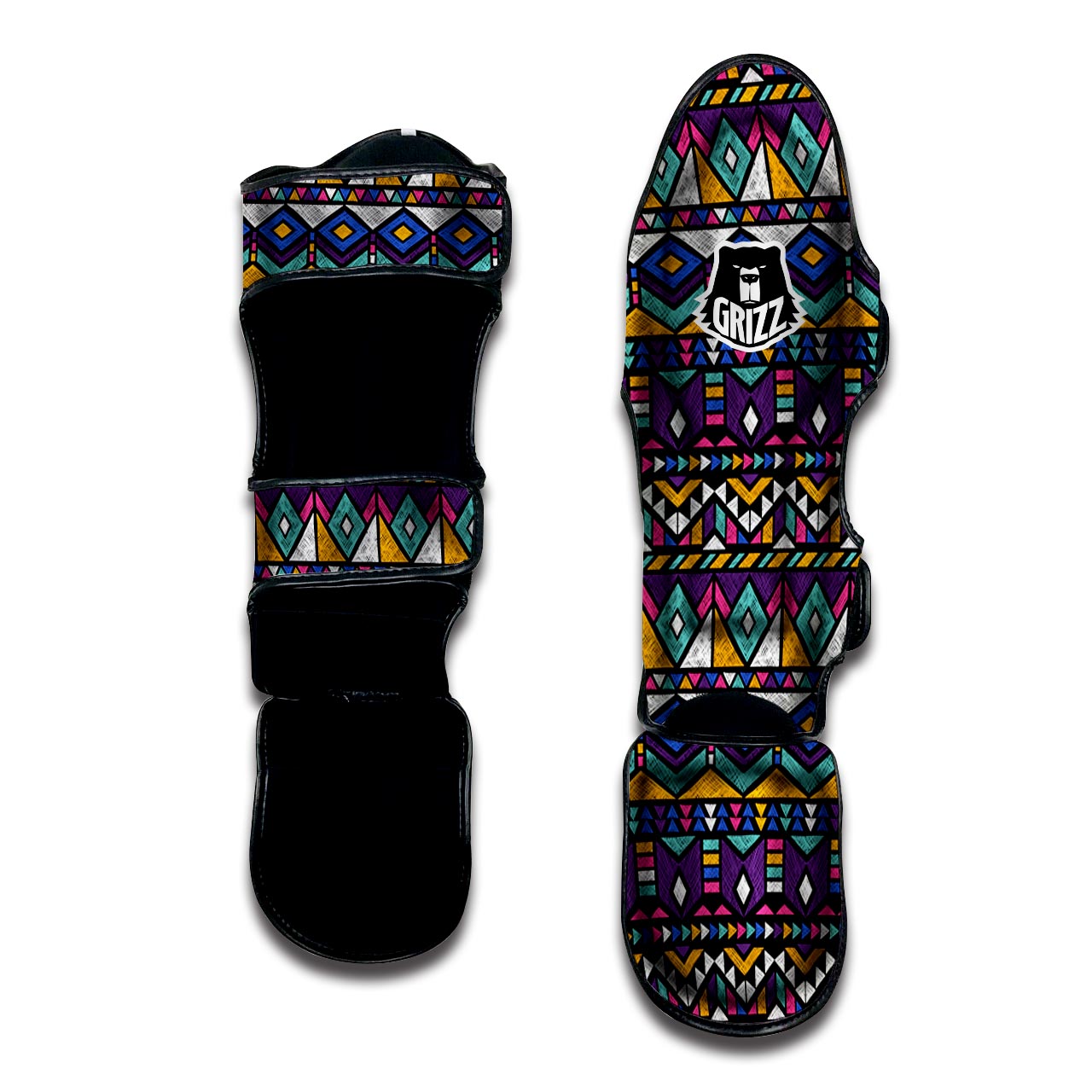 Ethic Aztec Geometric Art Print Muay Thai Shin Guard-grizzshop