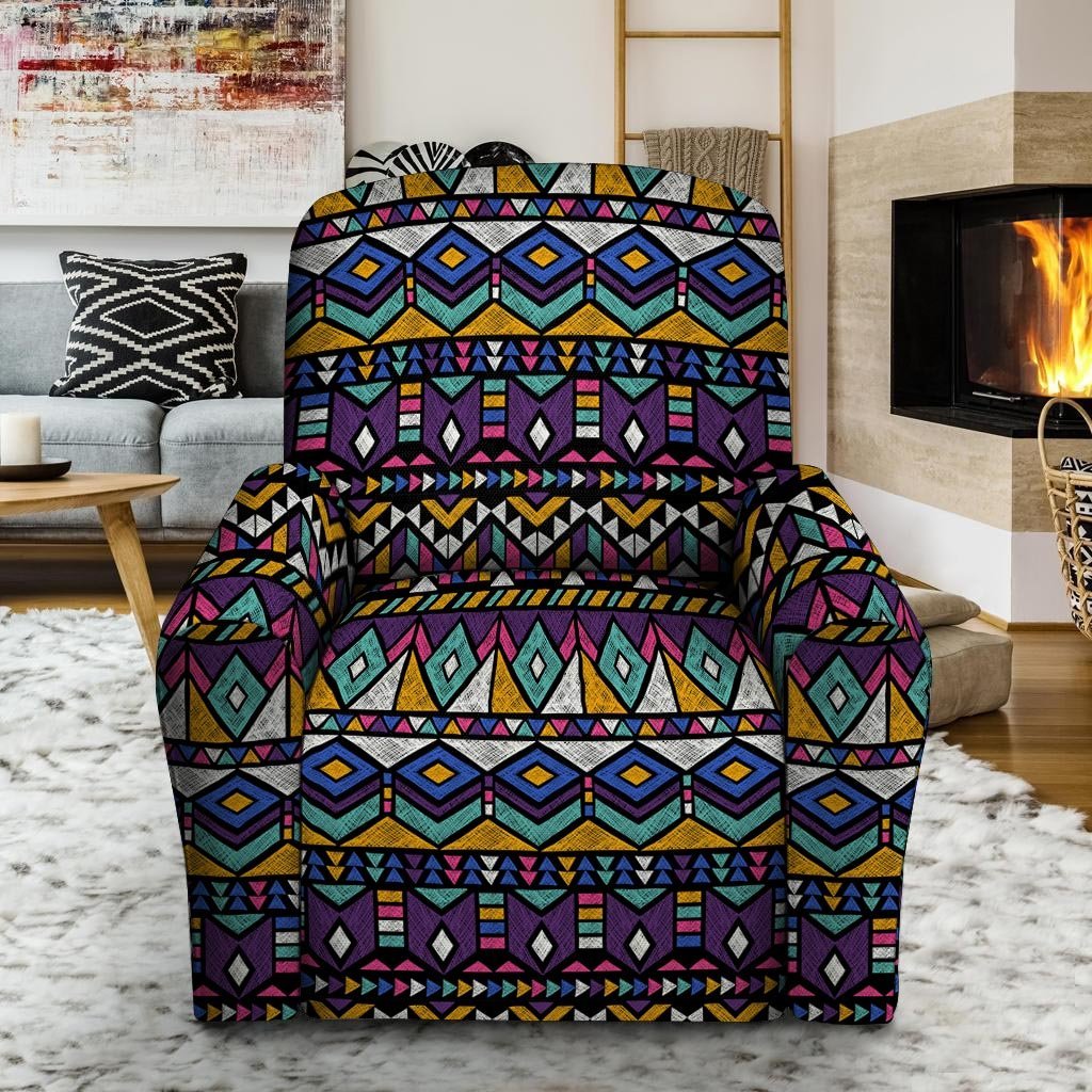 Ethic Aztec Geometric Art Print Recliner Cover-grizzshop