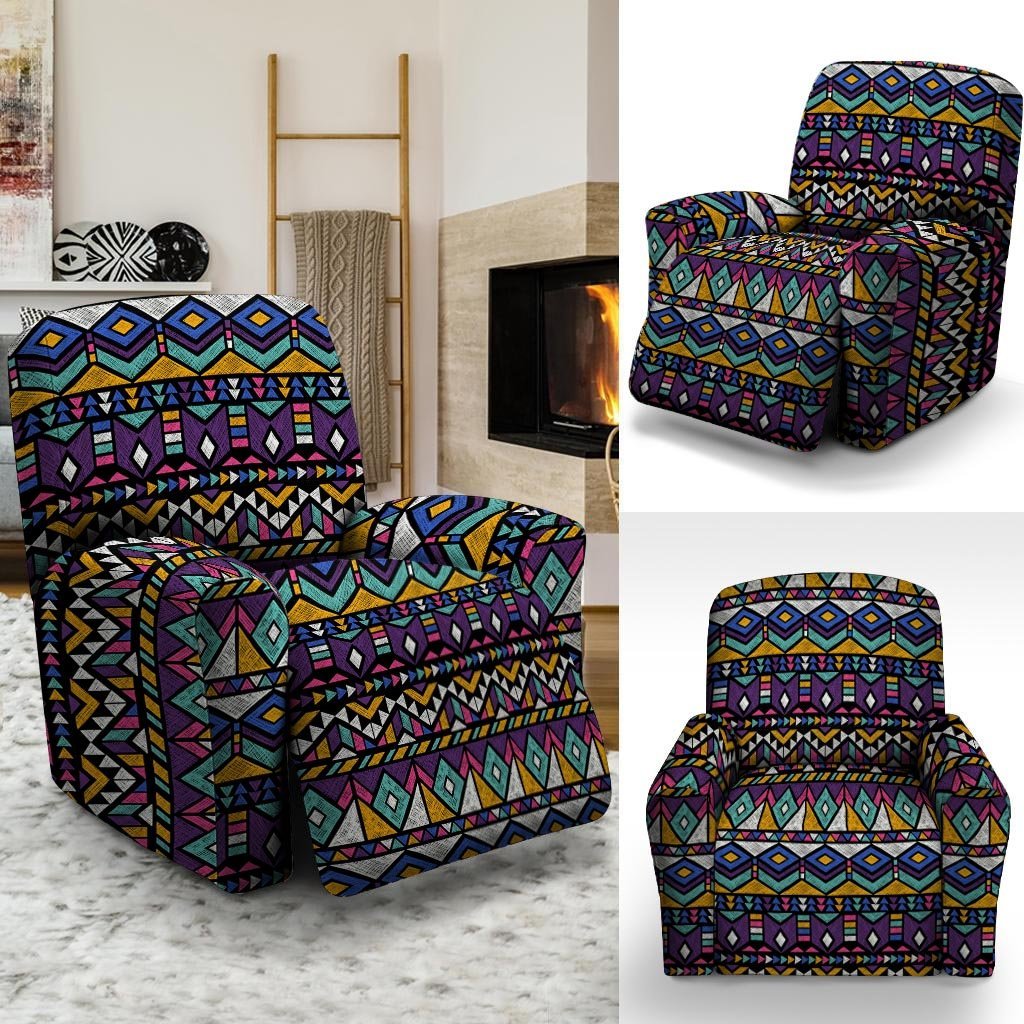 Ethic Aztec Geometric Art Print Recliner Cover-grizzshop