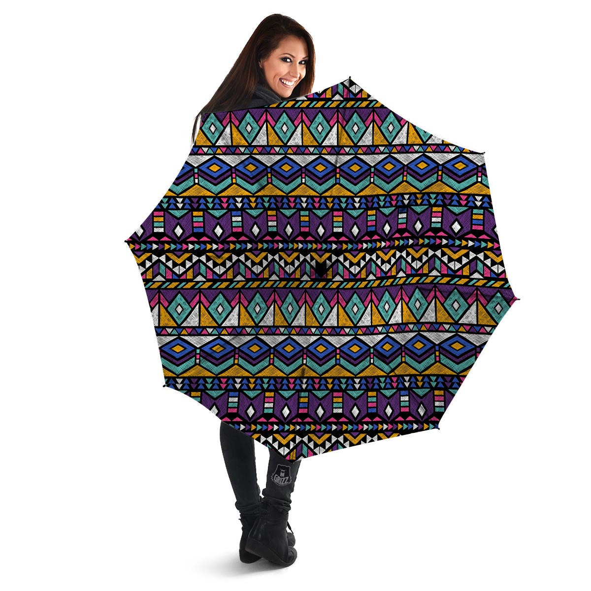 Ethic Aztec Geometric Art Print Umbrella-grizzshop