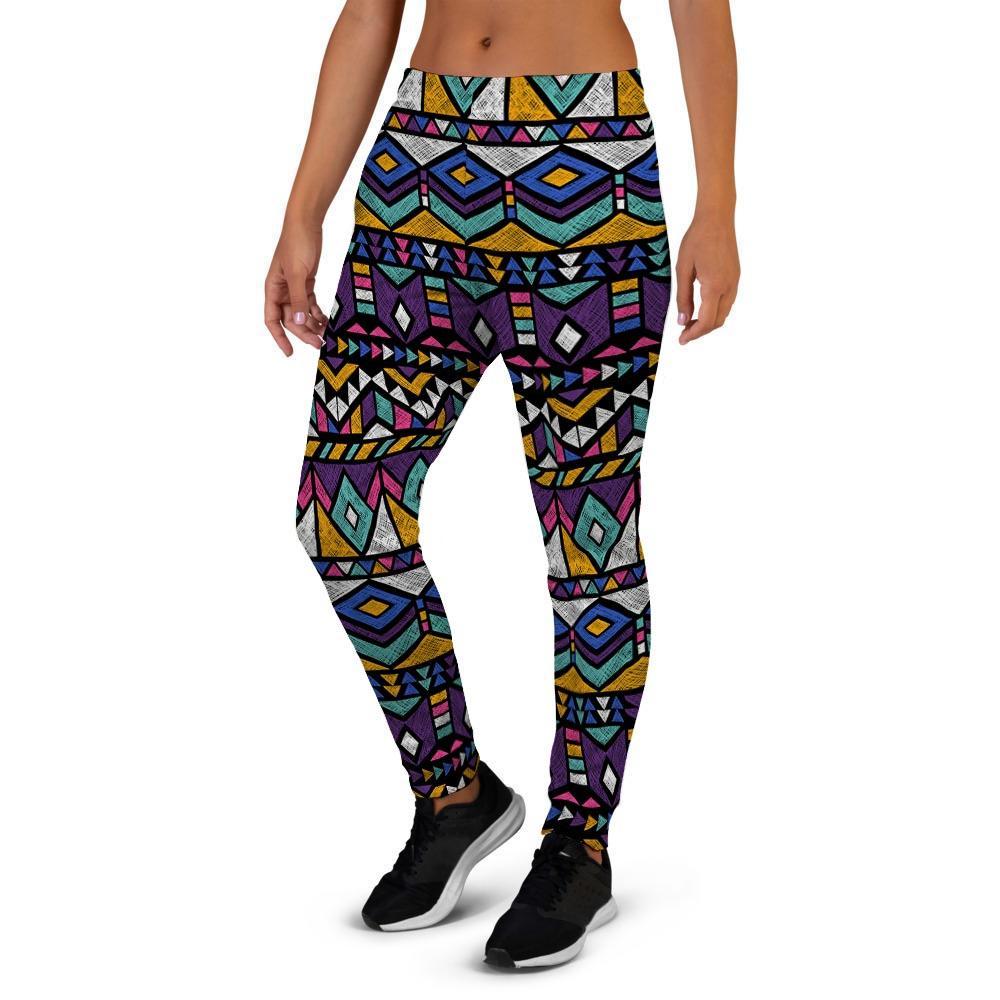 Ethic Aztec Geometric Art Print Women's Joggers-grizzshop