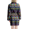 Ethic Aztec Geometric Art Print Women's Robe-grizzshop