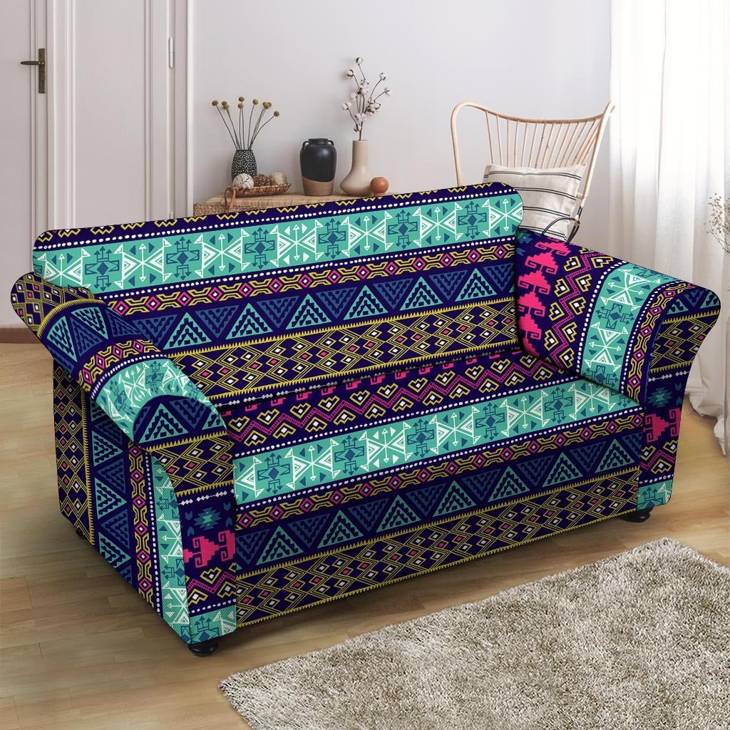 Ethic Aztec Print Loveseat Cover-grizzshop