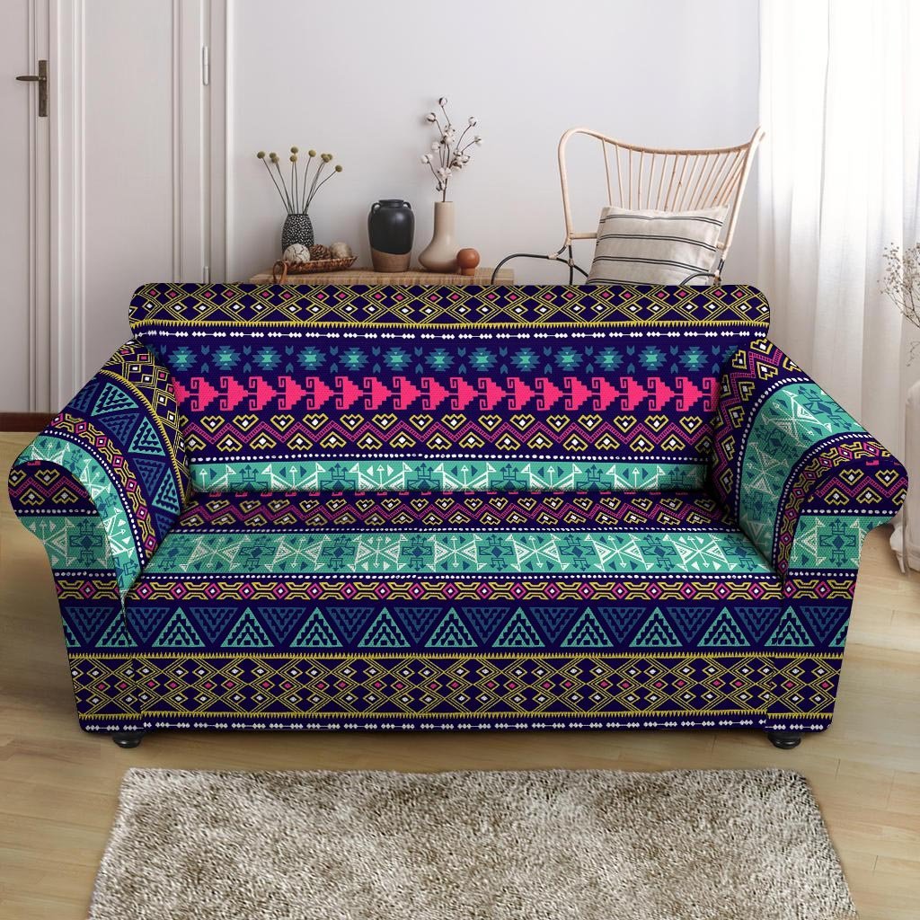 Ethic Aztec Print Loveseat Cover-grizzshop