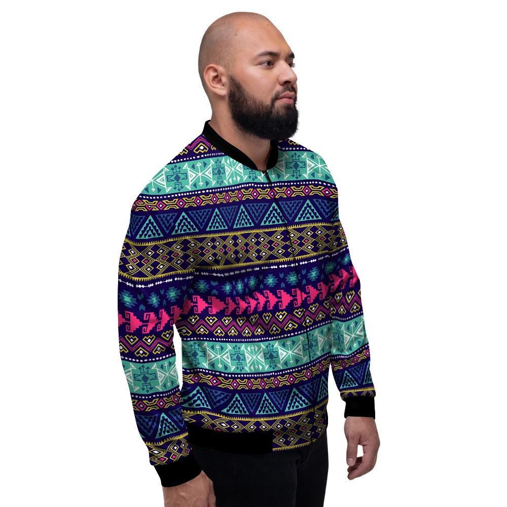 Ethic Aztec Print Men's Bomber Jacket-grizzshop