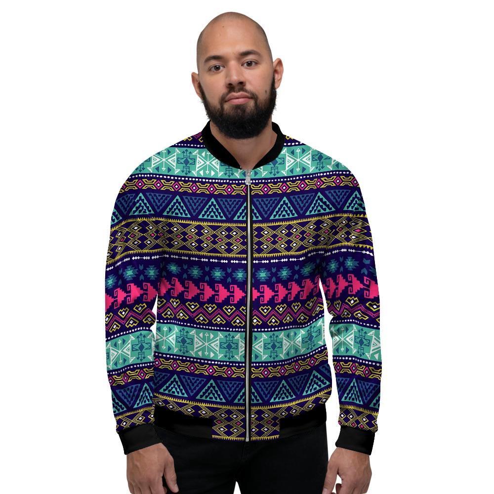 Ethic Aztec Print Men's Bomber Jacket-grizzshop