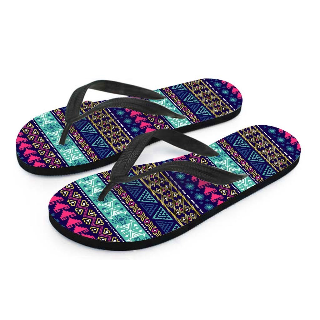 Ethic Aztec Print Men's Flip Flops-grizzshop