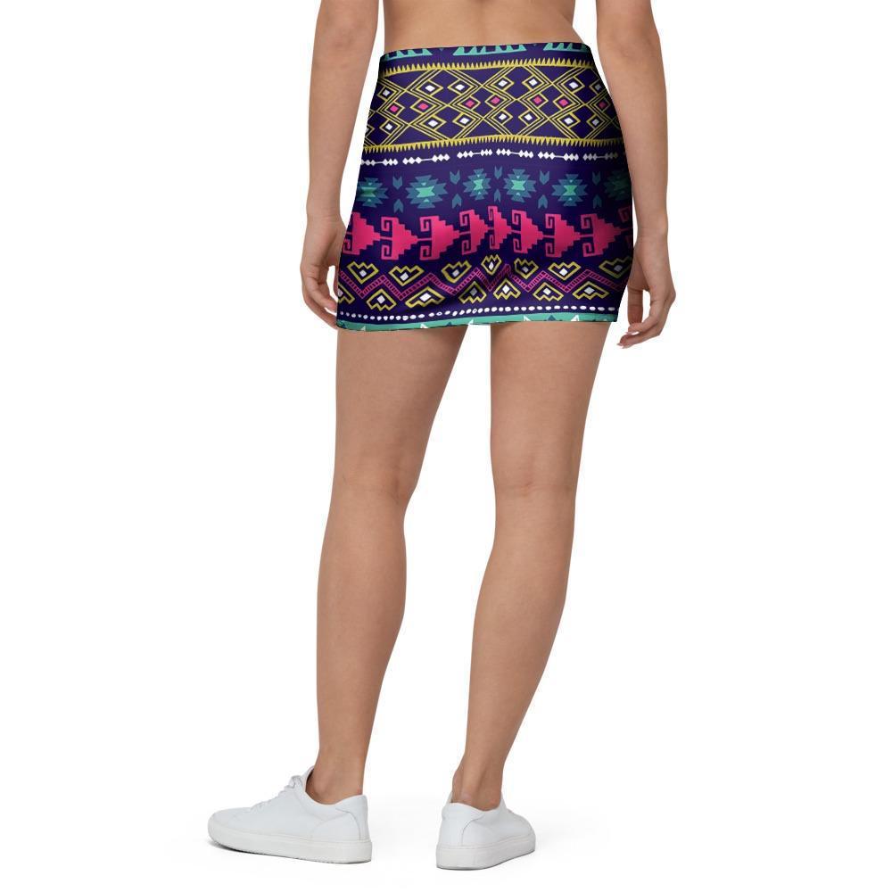 Ethic Aztec Print Mini Skirt-grizzshop