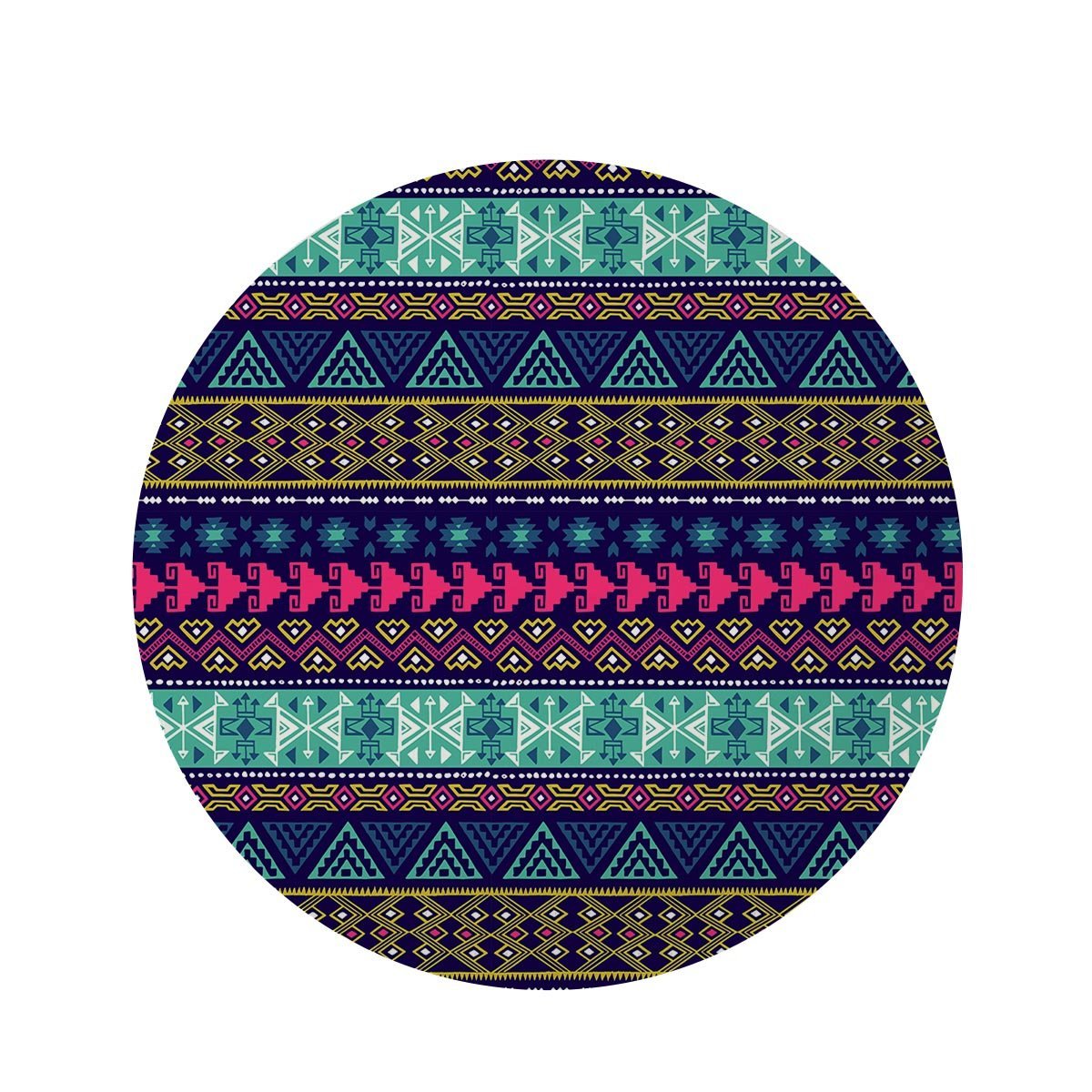 Ethic Aztec Print Round Rug-grizzshop