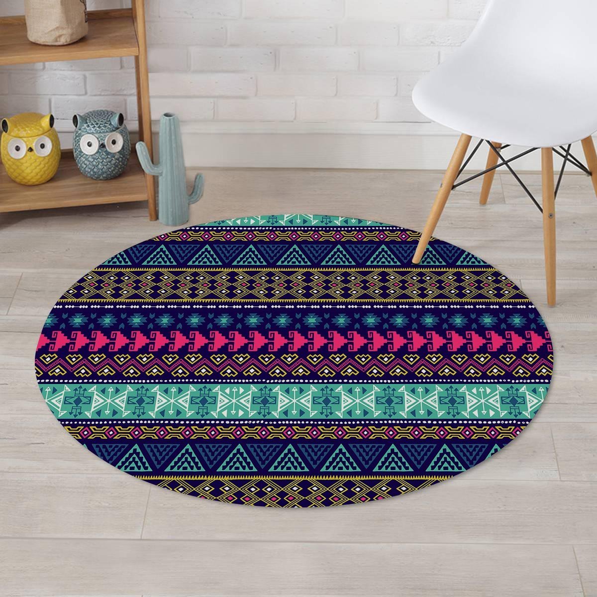 Ethic Aztec Print Round Rug-grizzshop