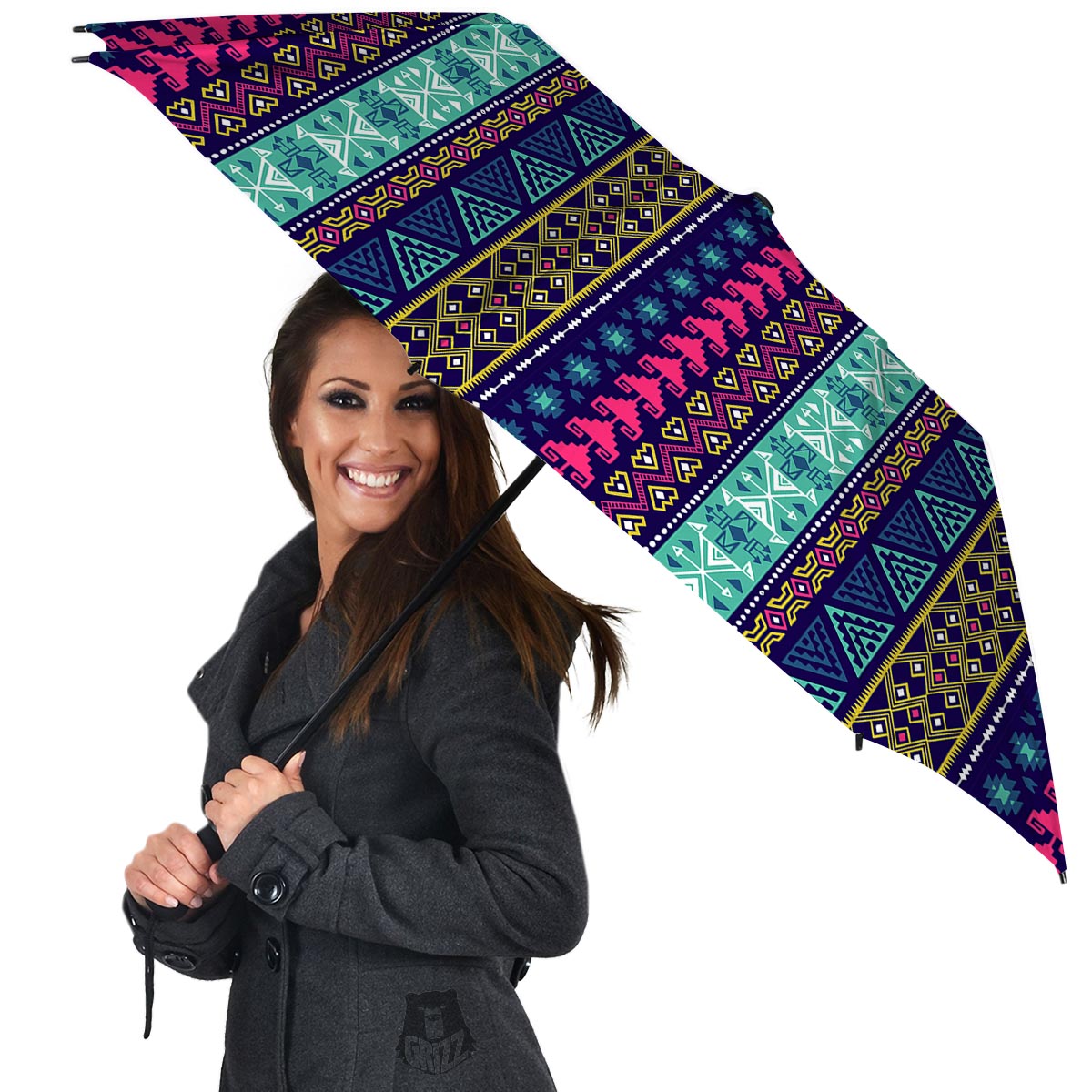 Ethic Aztec Print Umbrella-grizzshop