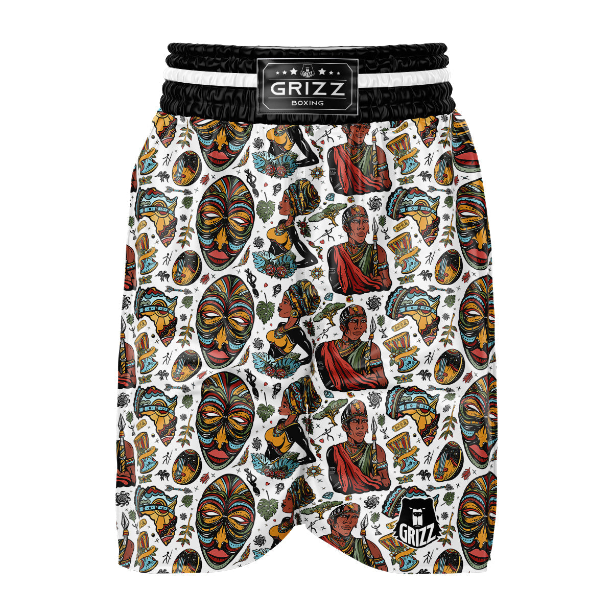 Ethnic Afro African Print Pattern Boxing Shorts-grizzshop