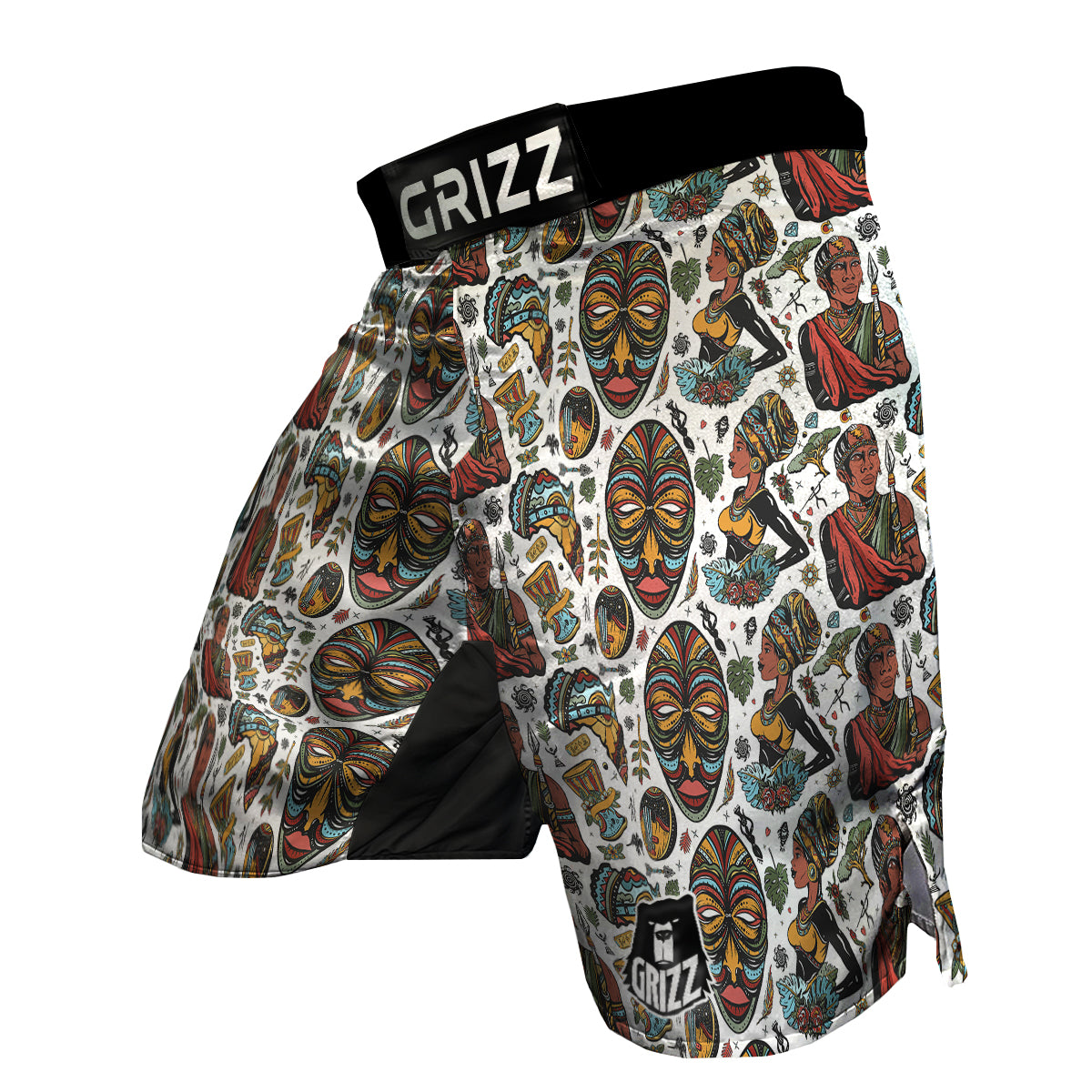 Ethnic Afro African Print Pattern MMA Shorts-grizzshop