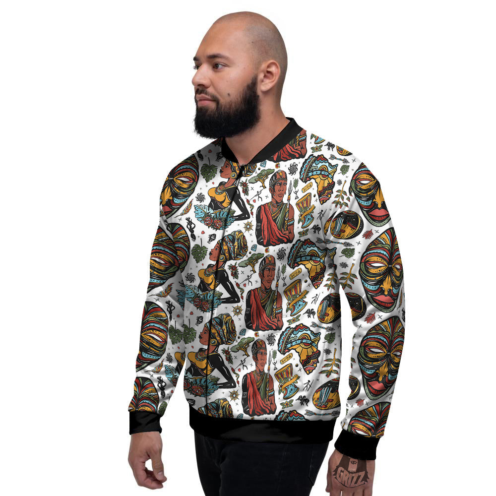Ethnic Afro African Print Pattern Men's Bomber Jacket-grizzshop