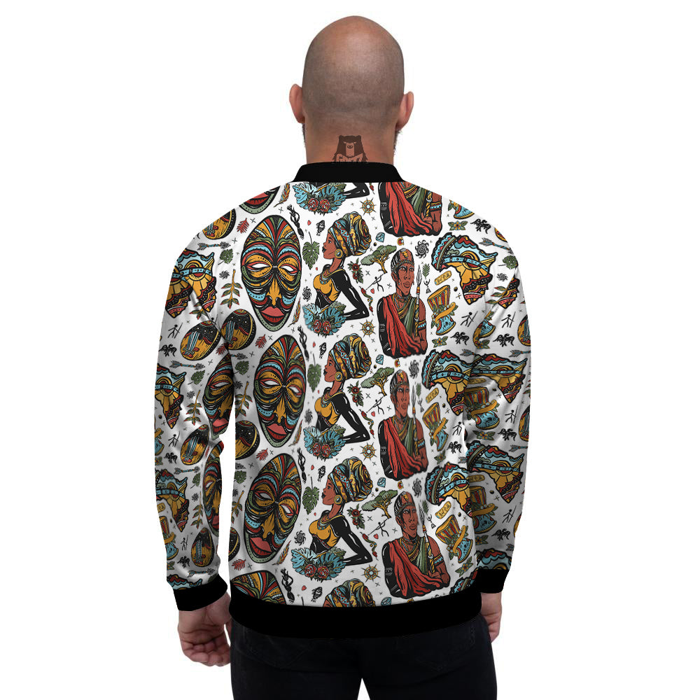 Ethnic Afro African Print Pattern Men's Bomber Jacket-grizzshop