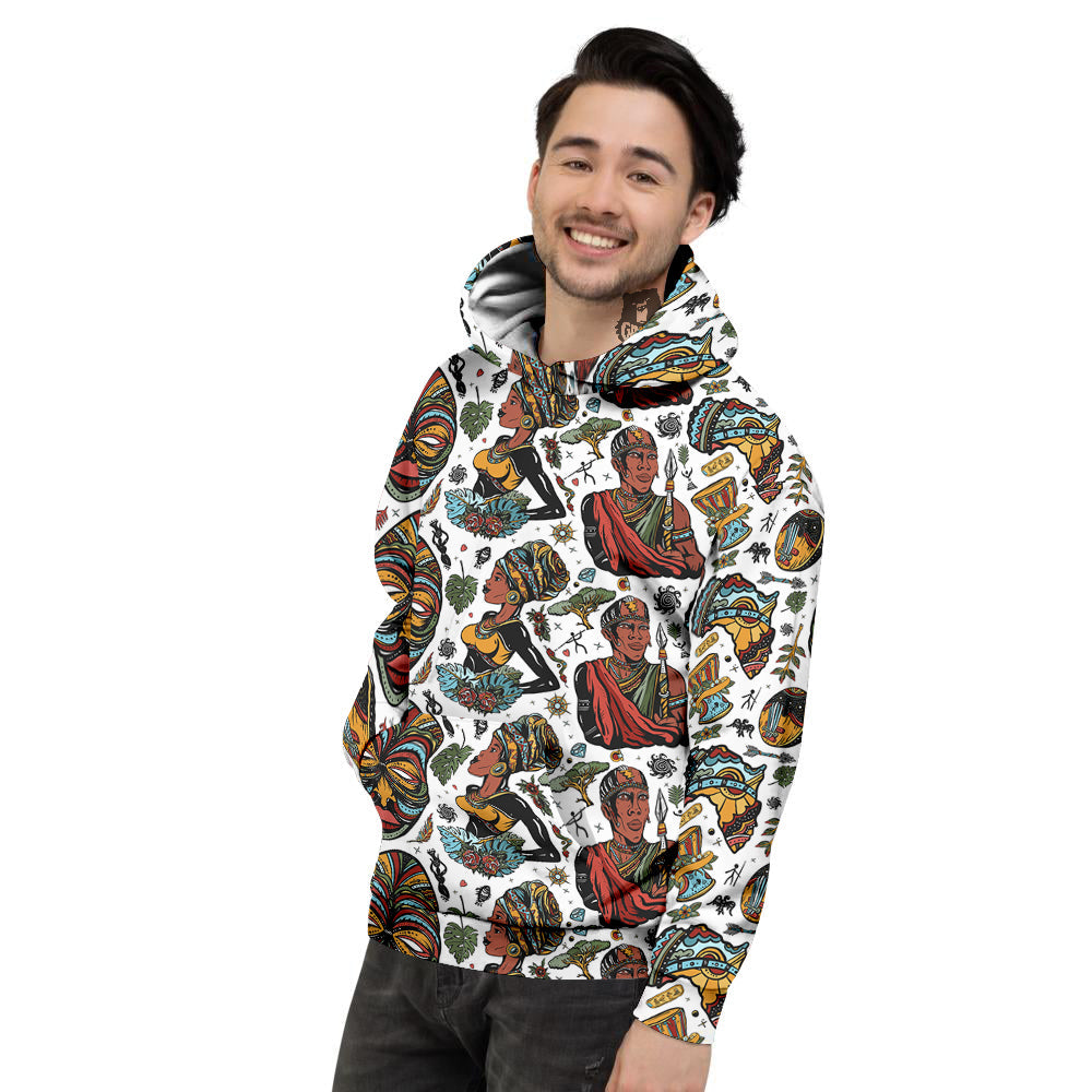 Ethnic Afro African Print Pattern Men's Hoodie-grizzshop