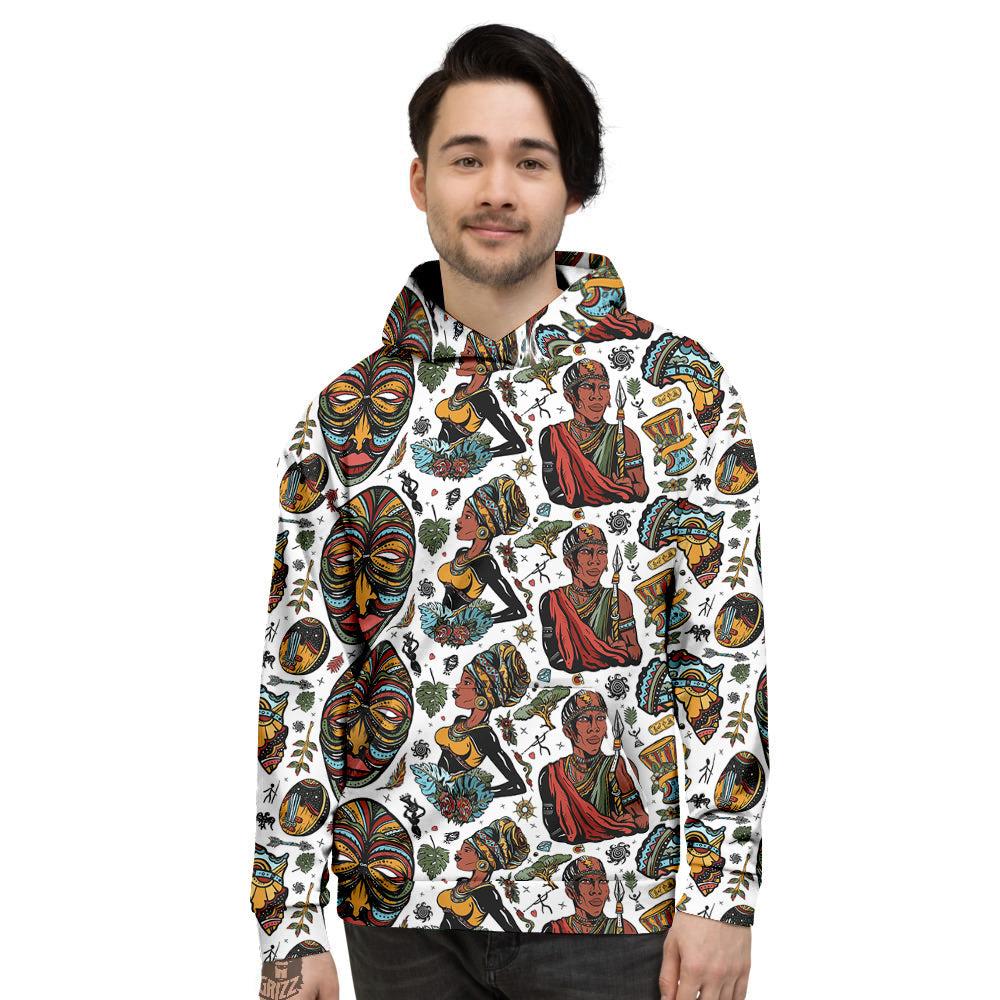 Ethnic Afro African Print Pattern Men's Hoodie-grizzshop